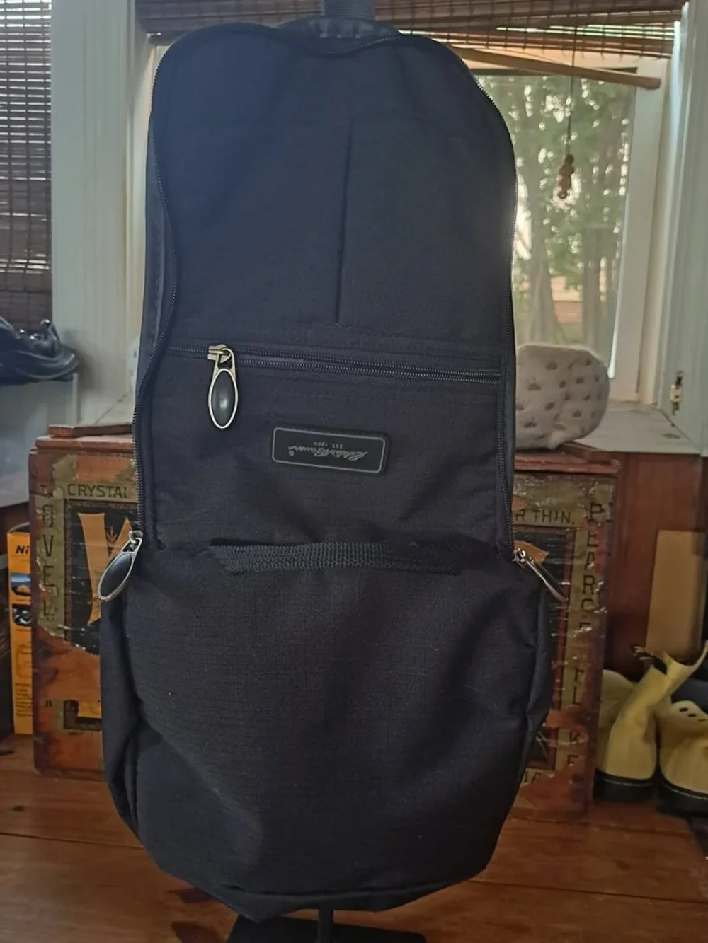Eddie Bauer Hanging Travel Toiletry Bag Black Nylon Soft Case Mesh Pockets - Picture 4 of 8